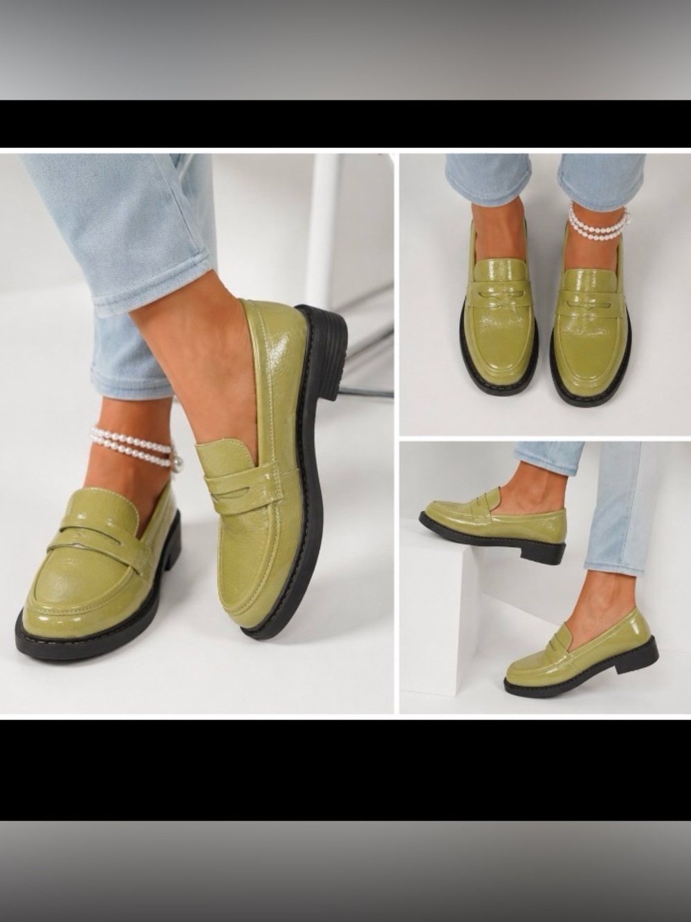 CLAKBLRG Classic Penny Loafers for Women. Size 8,5